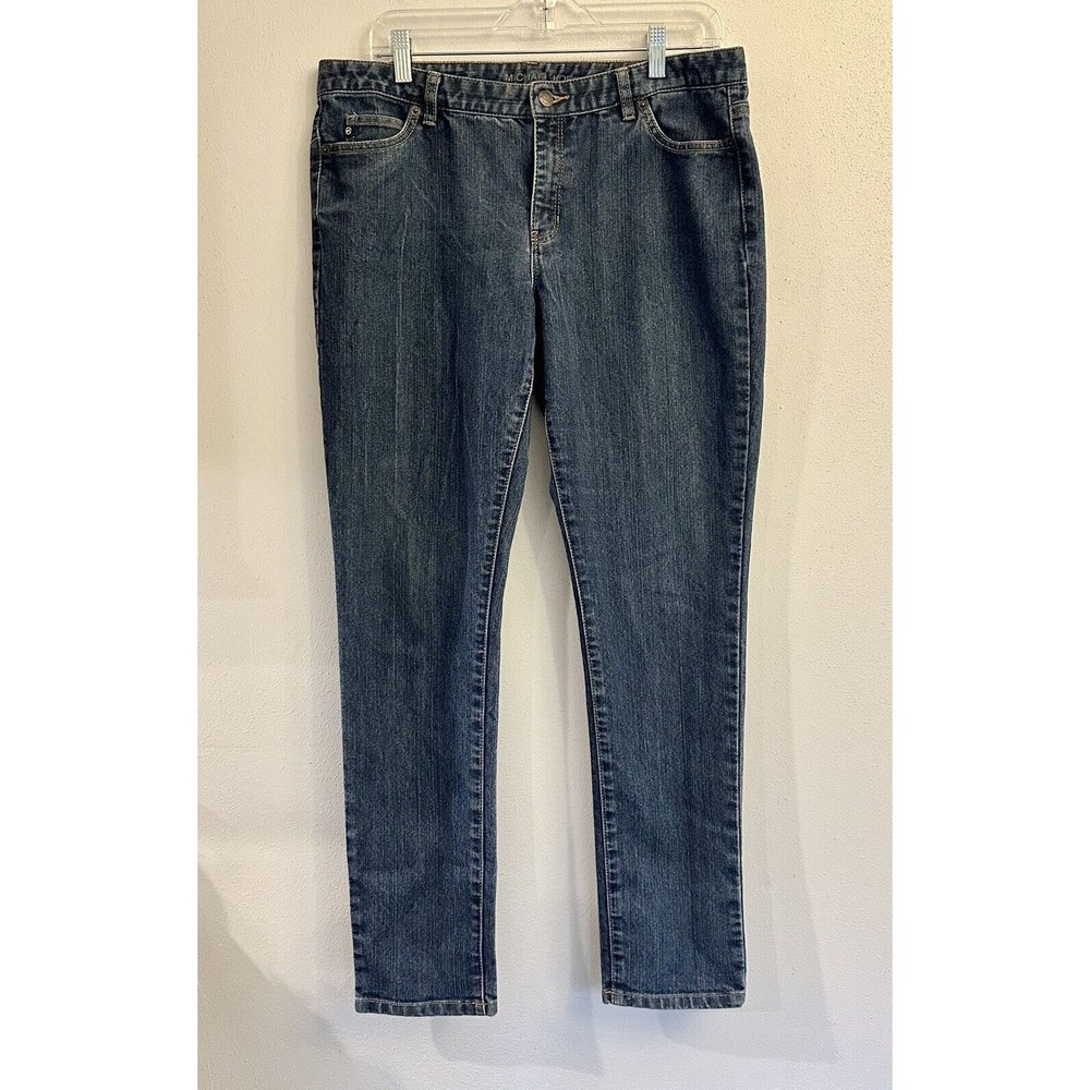 MICHAEL Michael Kors Womens Dark Wash Blue Jeans w/MK on backside, Size 12